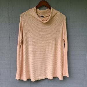 We the Free Peach Ribbed Mock Neck Sweater XS Open